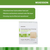 McKesson 5-Layer Foam Dressing 3 X 3 Inch With Border Film Backing Silicone Gel Adhesive Square Sterile, 4842, Box of 10