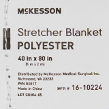 Stretcher Blanket McKesson 40 W X 80 L Inch Polyester 16-10224 Each/1 16-10224 MCK BRAND 668037_EA