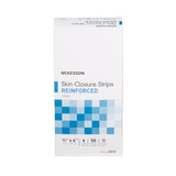McKesson Skin Closure Strip 1/2 X 4 Inch Nonwoven Material Reinforced Strip White, 3010, Box of 50