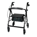 McKesson 4 -Wheel Rollator with Seat, Adjustable Height, Foldable and Adjustable, Frame, 300 lbs. Weight Capacity, 13 lbs. Product Weight, Black, Pack of 1
