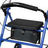 4 Wheel Rollator McKesson 31 to 37 Inch Blue Folding Steel 31 to 37 Inch 146-10257BL-1 Each/1 MCK BRAND 1065269_EA