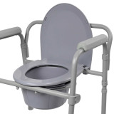 Commode Chair McKesson Fixed Arm Steel Frame Seat Lid Back 16.6 to 22.5 Inch 146-11148-1 Each/1 MCK BRAND 1065228_EA Commode Chair McKesson Fixed Arm Steel Frame Seat Lid Back 16.6 to 22.5 Inch 146-11148-1 Each/1 MCK BRAND 1065228_EA