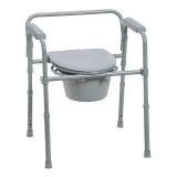 Commode Chair McKesson Fixed Arm Steel Frame Seat Lid Back 16.6 to 22.5 Inch 146-11148-1 Each/1 MCK BRAND 1065228_EA Commode Chair McKesson Fixed Arm Steel Frame Seat Lid Back 16.6 to 22.5 Inch 146-11148-1 Each/1 MCK BRAND 1065228_EA