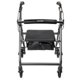 4 Wheel Rollator McKesson 32 to 37 Inch Silver Folding Aluminum 32 to 37 Inch 146-R726SL Each/1 MCK BRAND 1065267_EA
