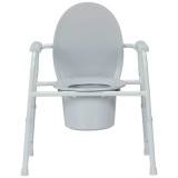 Commode Chair McKesson Fixed Arms Steel Frame Back Bar 13-3/4 Inch Seat Width 350 lbs. Weight Capacity 146-11105N-4 Case of 4 McKesson 1073634_CS