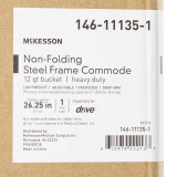 Commode Chair McKesson Drop Arms Steel Frame Padded Backrest 23-1/4 Inch Seat Width 1,000 lbs. Weight Capacity 146-11135-1 Pack of 1 McKesson 1065226_EA