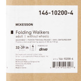 Folding Walker Adjustable Height McKesson Aluminum Frame 350 lbs. Weight Capacity 32 to 39 Inch Height 146-10200-4 Case of 1 McKesson 1088076_CS