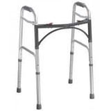 Folding Walker Adjustable Height McKesson Aluminum Frame 350 lbs. Weight Capacity 32 to 39 Inch Height 146-10200-4 Case of 1 McKesson 1088076_CS