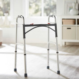 Folding Walker Adjustable Height McKesson Aluminum Frame 350 lbs. Weight Capacity 32 to 39 Inch Height 146-10200-4 Case of 1 McKesson 1088076_CS