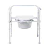 Commode Chair McKesson Fixed Arm Steel Frame Seat Lid Back 16.6 to 22.5 Inch 146-11148-4 Case/4 MCK BRAND 1088075_CS