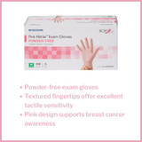 McKesson Pink Nitrile Exam Glove Medium NonSterile Nitrile Standard Cuff Length Textured Fingertips Pink Not Rated, 14-6NPNK4, Box of 250