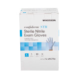 Exam Glove McKesson Confiderm STR Sterile Pair Blue Powder Free Nitrile Ambidextrous Textured Fingertips Not Chemo Approved Large 14-6NSTR6 Case/200 MCK BRAND 1065407_CS
