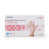 McKesson Pink Nitrile Exam Glove Large NonSterile Nitrile Standard Cuff Length Textured Fingertips Pink Not Rated, 14-6NPNK6, Case of 2500