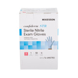 McKesson Confiderm STR Exam Glove Small Sterile Pair Nitrile Standard Cuff Length Textured Fingertips Blue Not Rated, 14-6NSTR2, Case of 200