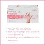 McKesson Pink Nitrile Exam Glove X-Large NonSterile Nitrile Standard Cuff Length Textured Fingertips Pink Not Rated, 14-6NPNK8, Box of 230