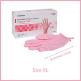 McKesson Pink Nitrile Exam Glove X-Large NonSterile Nitrile Standard Cuff Length Textured Fingertips Pink Not Rated, 14-6NPNK8, Box of 230