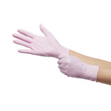 McKesson Pink Nitrile Exam Glove X-Large NonSterile Nitrile Standard Cuff Length Textured Fingertips Pink Not Rated, 14-6NPNK8, Box of 230