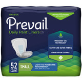 Prevail Daily Pant Liners Incontinence Liner 12-1/2 Inch Length Moderate Absorbency Polymer Core Small, PL-100/1, Bag of 1