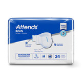 Attends Care Advanced Incontinence Brief Adult Large Unisex Disposable Heavy Absorbency, DDP30, Bag of 24