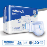 Attends Care Advanced Incontinence Brief Adult X-Large Unisex Disposable Heavy Absorbency, DDP40, Bag of 20