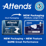 Attends Overnight Incontinence Brief Adult Large Unisex Disposable Heavy Absorbency, DDEW30, Case of 56