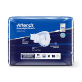 Attends Overnight Incontinence Brief Adult Medium Unisex Disposable Heavy Absorbency, DDEW20, Bag of 18