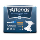 Adult Incontinent Brief AttendsExtended Wear Tab Closure X-Large Disposable Heavy Absorbency DDEW40 Case/56 ATTENDS HEALTHCARE PRODUCTS 1078992_CS