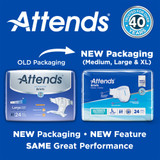 Attends Advanced Incontinence Brief Adult Regular Unisex Disposable Heavy Absorbency, DDC25, Case of 80