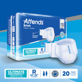 Attends Advanced Incontinence Brief Adult Regular Unisex Disposable Heavy Absorbency, DDC25, Case of 80