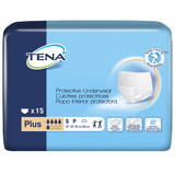 TENA ProSkin Plus Absorbent Underwear Pull On with Tear Away Seams Adult Small Unisex Disposable Moderate Absorbency, 72631, Bag of 15