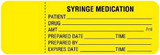Syringe Label Anesthesia Drug Label SYRINGE MEDICATION / PATIENT / DRUG / AMT / ml / PREPARED DATE TIME PREPARED BY / EXPIRES DATE TIME Fluorescent Yellow 1 X 3 Inch ULCU223 Roll/1 UNITED AD LABEL CO INC 1078345_RL