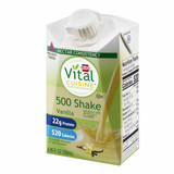 Hormel Vital Cuisine 500 Shakes Oral Supplement Vanilla Flavor Liquid 8.45 oz. Carton, 72504, Case of 27