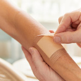 McKesson Lite Thin Foam Dressing 6 X 6 Inch With Border Film Backing Silicone Gel Adhesive Square Sterile, 4874, Box of 10