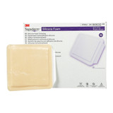 3M Tegaderm Foam Dressing 4 X 4-1/4 Inch Without Border Film Backing Silicone Face Square Sterile, 90631, Box of 10