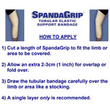 SpandaGrip Elastic Tubular Support Bandage 4 Inch X 11 Yard Large Knee / Medium Thigh Pull On Natural NonSterile Size F Standard Compression, SAG13115, Box of 1
