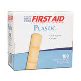 American White Cross First Aid Adhesive Strip Plastic Tan 5/8 X 2-1/4 Inch Sterile, 1010300, Box of 100