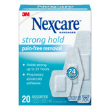 Nexcare Sensitive Skin Adhesive Strip Silicone White 7/8 X 1-1/4 Inch / 1-1/8 X 3 Inch / 15/16 X 1-1/8 Inch Sterile, SSB-20A, Pack of 20