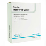 DermaRite Bordered Gauze Island Dressing 4 X 5 Inch Rectangle Sterile, 11450, Box of 25