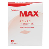 PolyMem Max Foam Dressing 4-1/2 X 4-1/2 Inch Without Border Film Backing Nonadhesive Square Sterile, 5045, Pack of 1