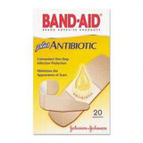 Adhesive Strip Band-Aidplus Antibiotic Plastic Assorted Sizes Tan Sterile 1974591 Box/20 US PHARMACEUTICAL DIVISION/MCK 566699_BX