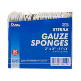 Dukal Gauze Sponge 2 X 2 Inch 8-Ply Sterile 2 per Pack, 6208, Box of 100