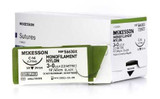 Suture with Needle McKesson Nonabsorbable Black Monofilament Nylon Size 3-0 18 Inch Suture 1-Needle 24 mm 3/8 Circle Reverse Cutting Needle S663GX Box/12 MCK BRAND 1034508_BX