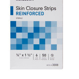 McKesson Skin Closure Strip 1/4 X 1-1/2 Inch Nonwoven Material Reinforced Strip White, 3008, Pack of 1