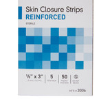McKesson Skin Closure Strip 1/8 X 3 Inch Nonwoven Material Reinforced Strip White, 3006, Case of 200