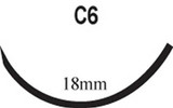 Nonabsorbable Suture with Needle LOOK® Nylon C-6 3/8 Circle Reverse Cutting Needle Size 5 - 0 Monofilament 918B Box of 12 LOOK® 260431_BX