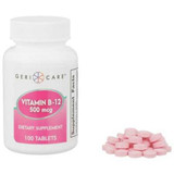 Vitamin Supplement Geri-Care Vitamin B12 500 mcg Strength Tablet 100 per Bottle 886-01 Bottle/1 3601 MCK BRAND 1108646_BT Vitamin Supplement Geri-Care Vitamin B12 500 mcg Strength Tablet 100 per Bottle 886-01 Bottle/1 3601 MCK BRAND 1108646_BT
