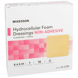 McKesson Foam Dressing 6 X 6 Inch Without Border Film Backing Nonadhesive Square Sterile, 16-4738, Case of 100