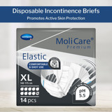 MoliCare Premium Elastic 10D Incontinence Brief Adult X-Large Unisex Disposable Heavy Absorbency, 165674, Case of 56