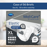 MoliCare Premium Elastic 10D Incontinence Brief Adult X-Large Unisex Disposable Heavy Absorbency, 165674, Case of 56