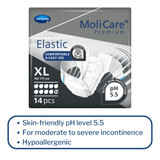 MoliCare Premium Elastic 10D Incontinence Brief Adult X-Large Unisex Disposable Heavy Absorbency, 165674, Pack of 14
